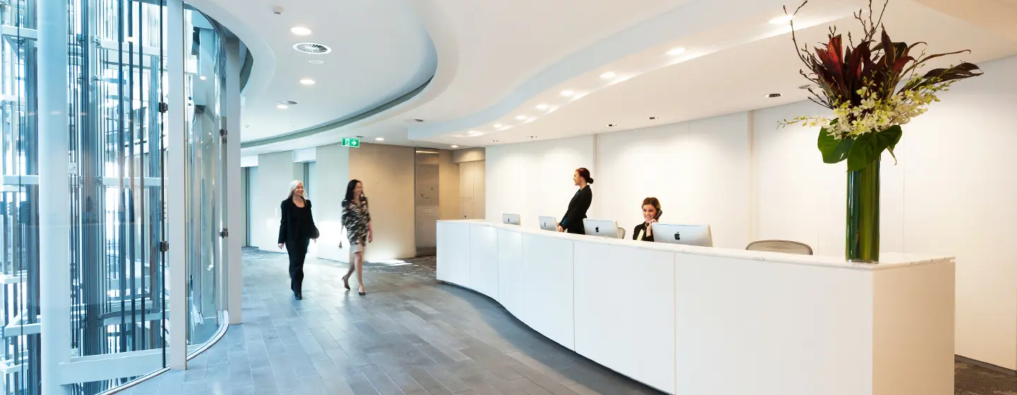 MNM Group Sydney head office reception, Level 26, 1 Bligh Street
